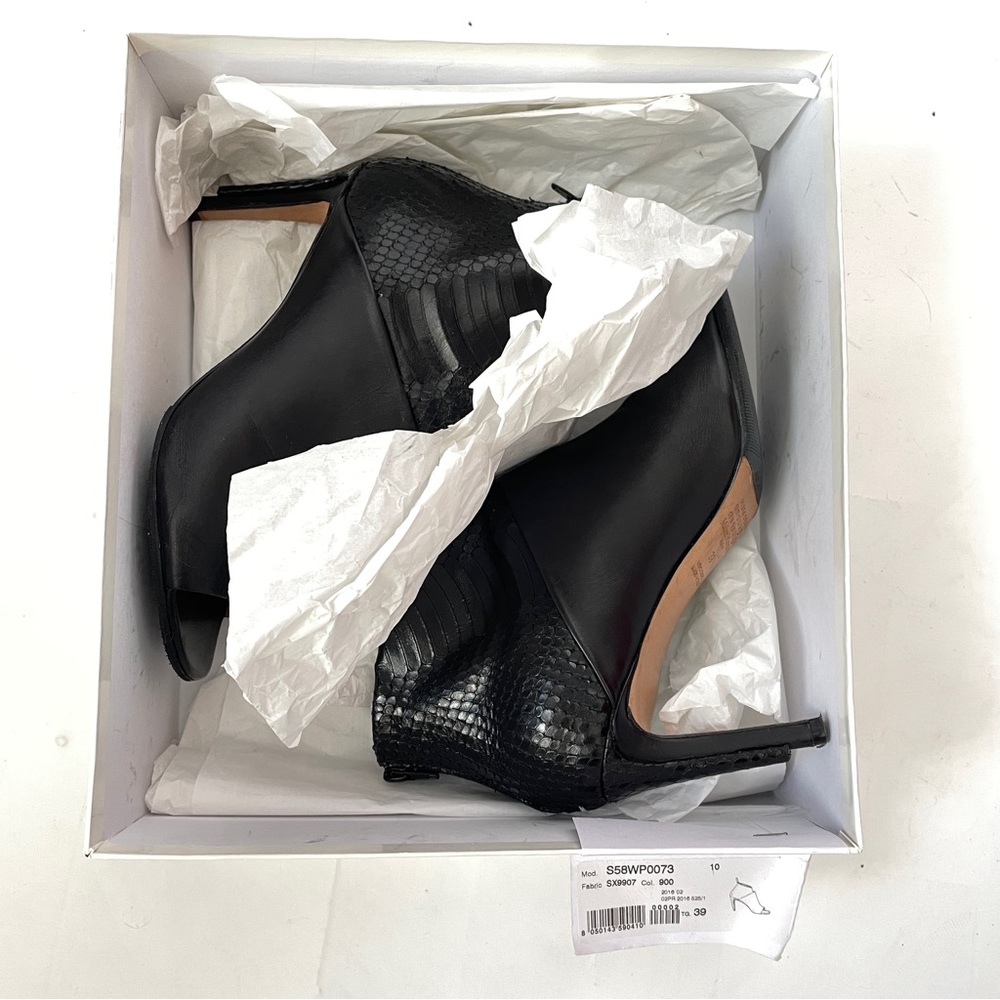 Maison Martin Margiela Snakeskin & Leather Black Peeptoe Boots IT 39 - Picture 12 of 13